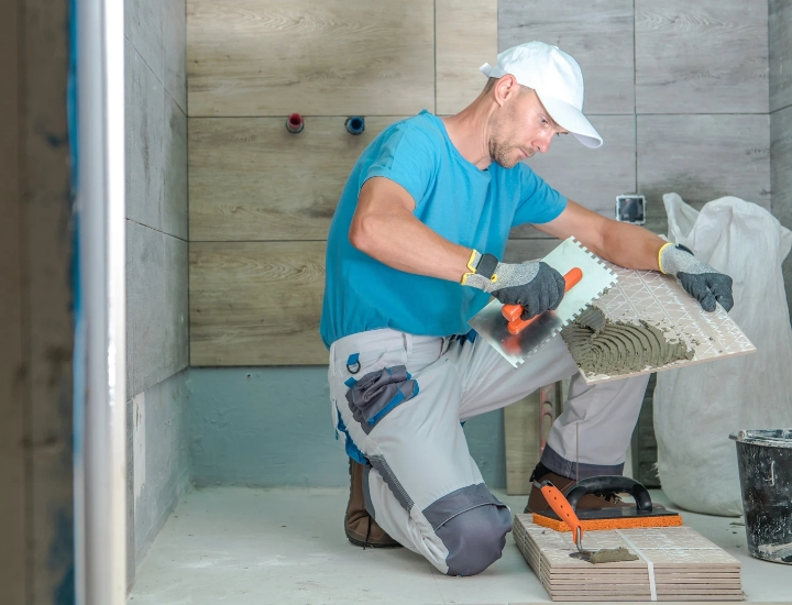 Renofox bathroom fitter at work in Hinckley