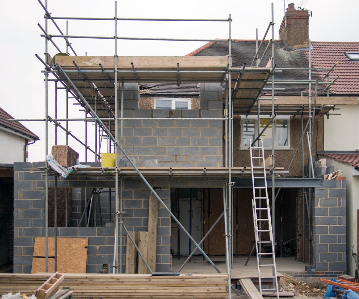 Home extension under construction
